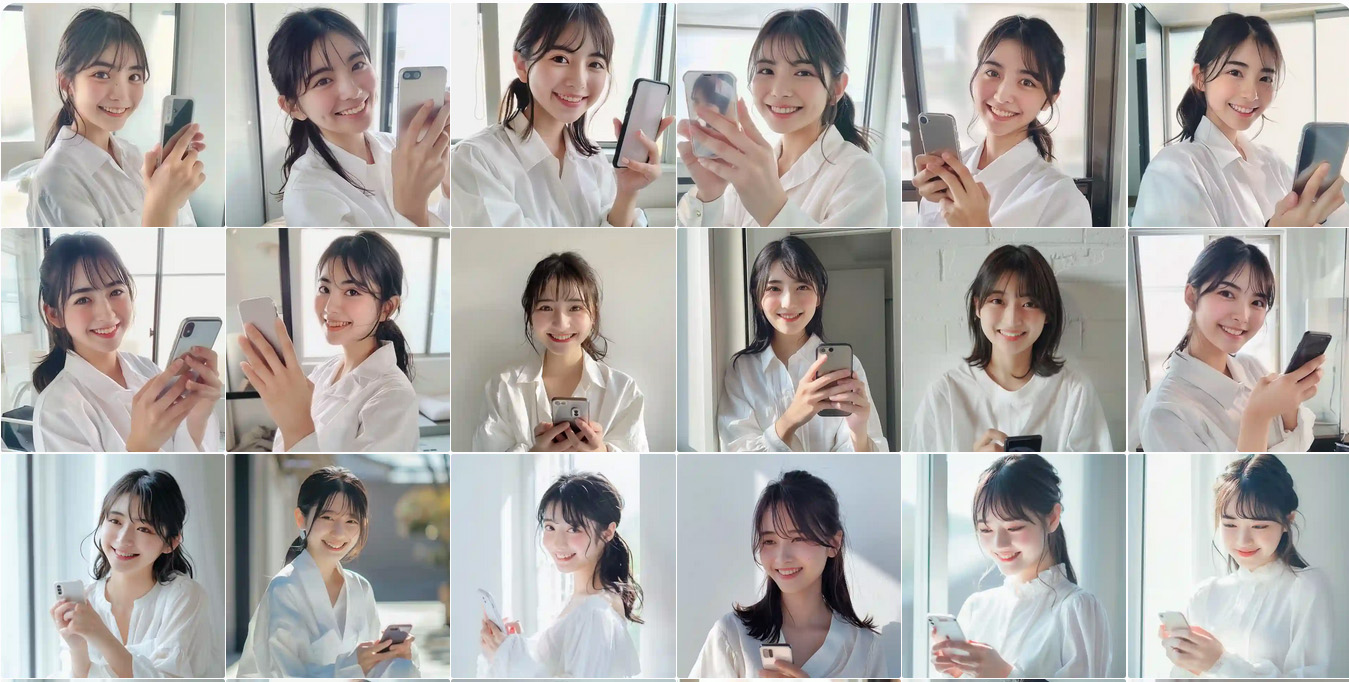 AIモデル 女性 スマホ
