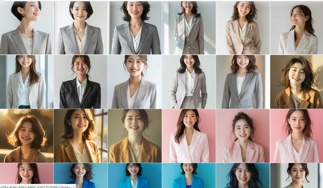 AIモデル スーツ 女性 ビジネス